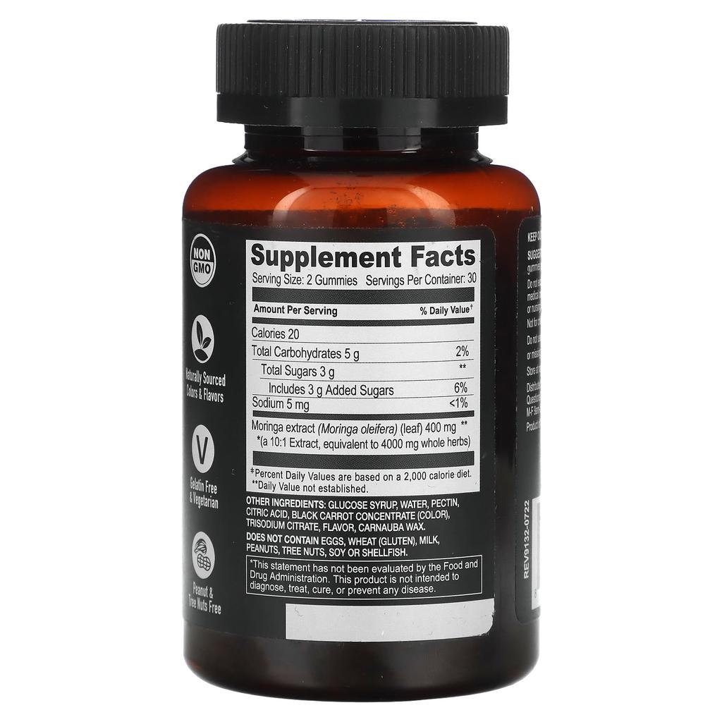 Strong Gummy Jelly, Moringa Leaf Extract, Strawberry, 4,000Mg, 60 Gummies (2,000Mg Per Gummy Jelly)