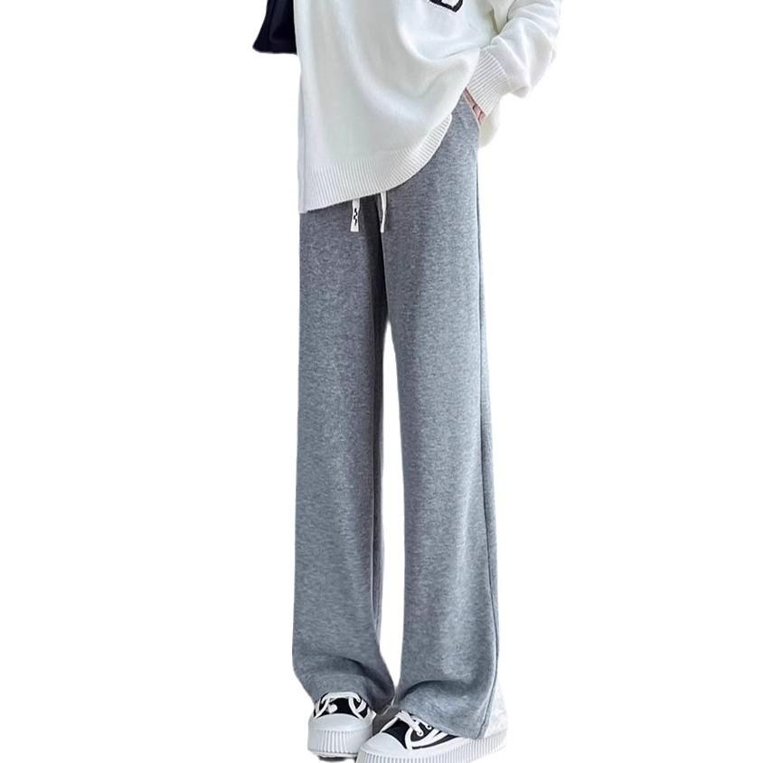 Женские широкие бежевые теплые брюки на бархатной подкладке