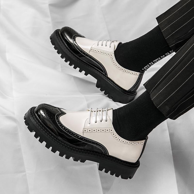 Классический британский стиль Модные повседневные лоферы для мужчин Удобная мужская обувь Мужская кожаная рабочая деловая обувь без застежек