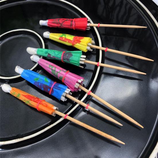 40 шт., цветные палочки для фруктов, зубочистки для напитков, одноразовая бумажная бирка для зонтика для домашнего декора, вечеринки