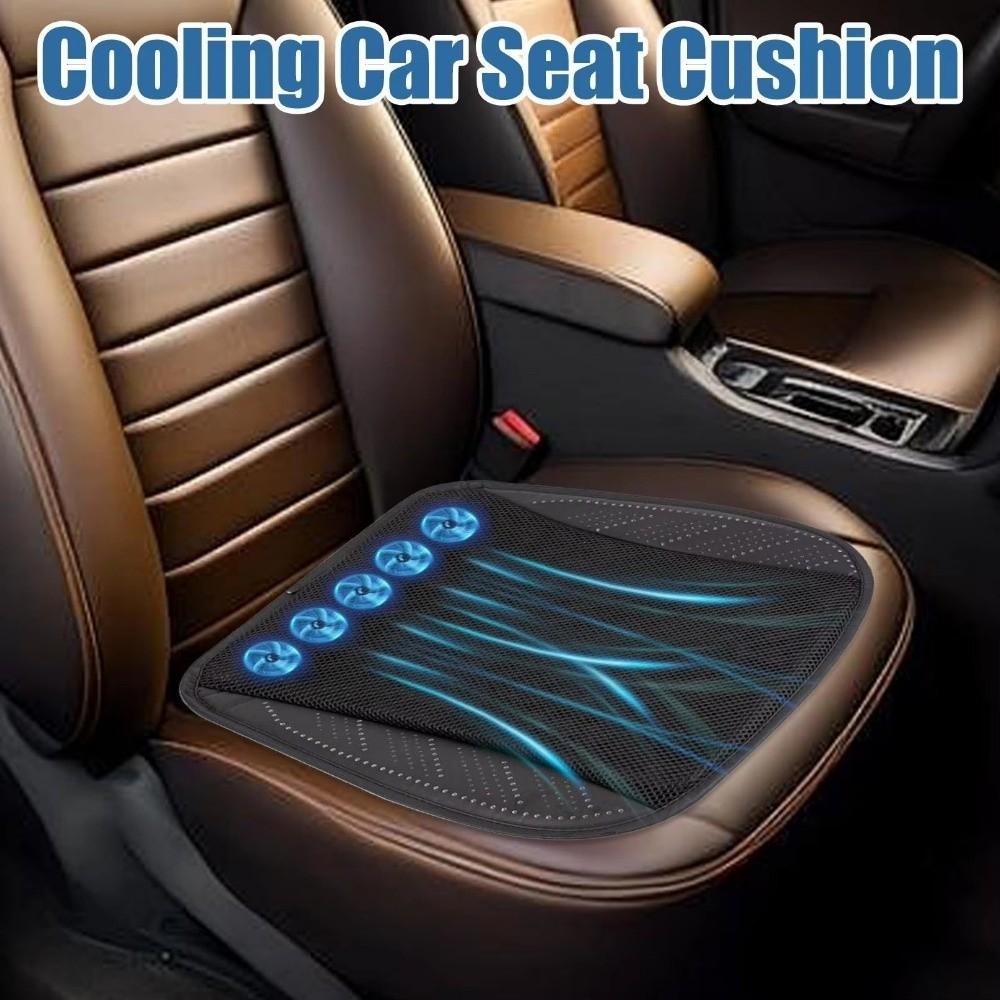 with 8/5 USB Fans Car Ice Silk Seat Cushion Fast Blowing Car Seat Cooling Pad Office Chairs