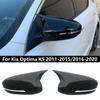 For KIA K5 Optima 2011-2015/2016- Auto Car Body Side Door Rearview Mirror Cover Sticker Trim ABS Carbon Fiber Style Black