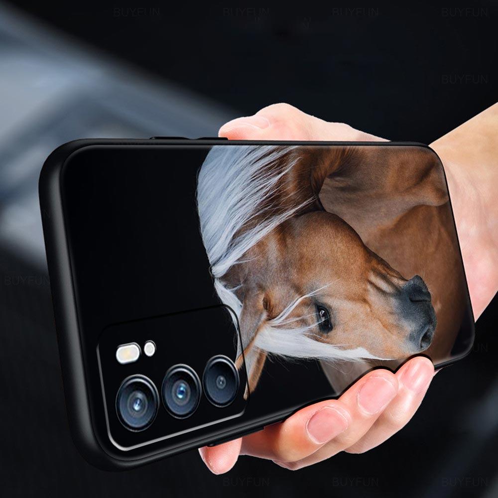 Чехол для телефона с изображением животного Лошадь для Oppo A17 A31 A54 A57 A78 A79 A98 Find X5 X6 Reno 6 7 8 10 11 12 13 F Pro 5G Мягкий ТПУ Чехол Funda Сумка