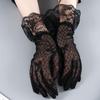 Transparent Bow Short Sunscreen Lace Gloves Mesh Tulle Mittens Fashion Bridal Gloves  Women