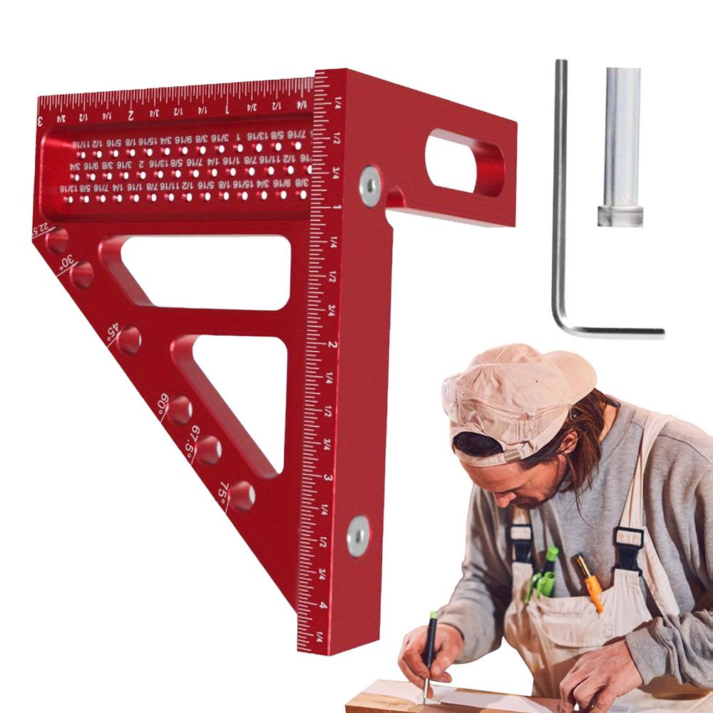 Многоугольный квадратный квадратный линейный транспортир из алюминиевого сплава высокой точности 3D прочный универсальный инструмент для деревообработки