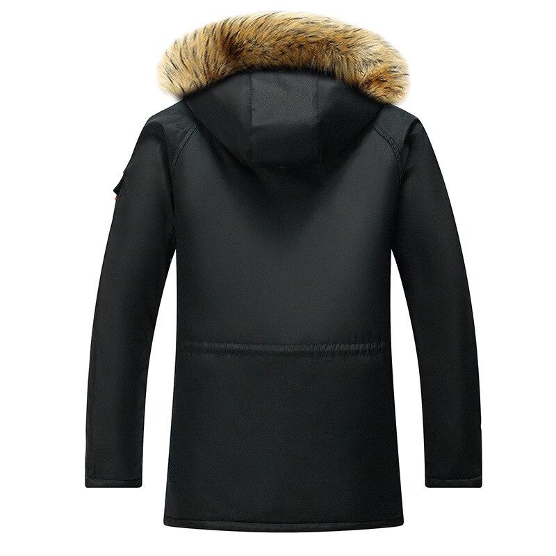 Mens Warm Thick Thermal Outdoor Overcoat Zipper Multi-pocket Men Winter Jacket Fur Collar Casual Hooded Parka Down Jackets