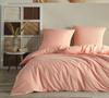 Parure de lit - UNI - Corail - 240x260 cm - 1 housse de couette - 2 taies d'oreillers