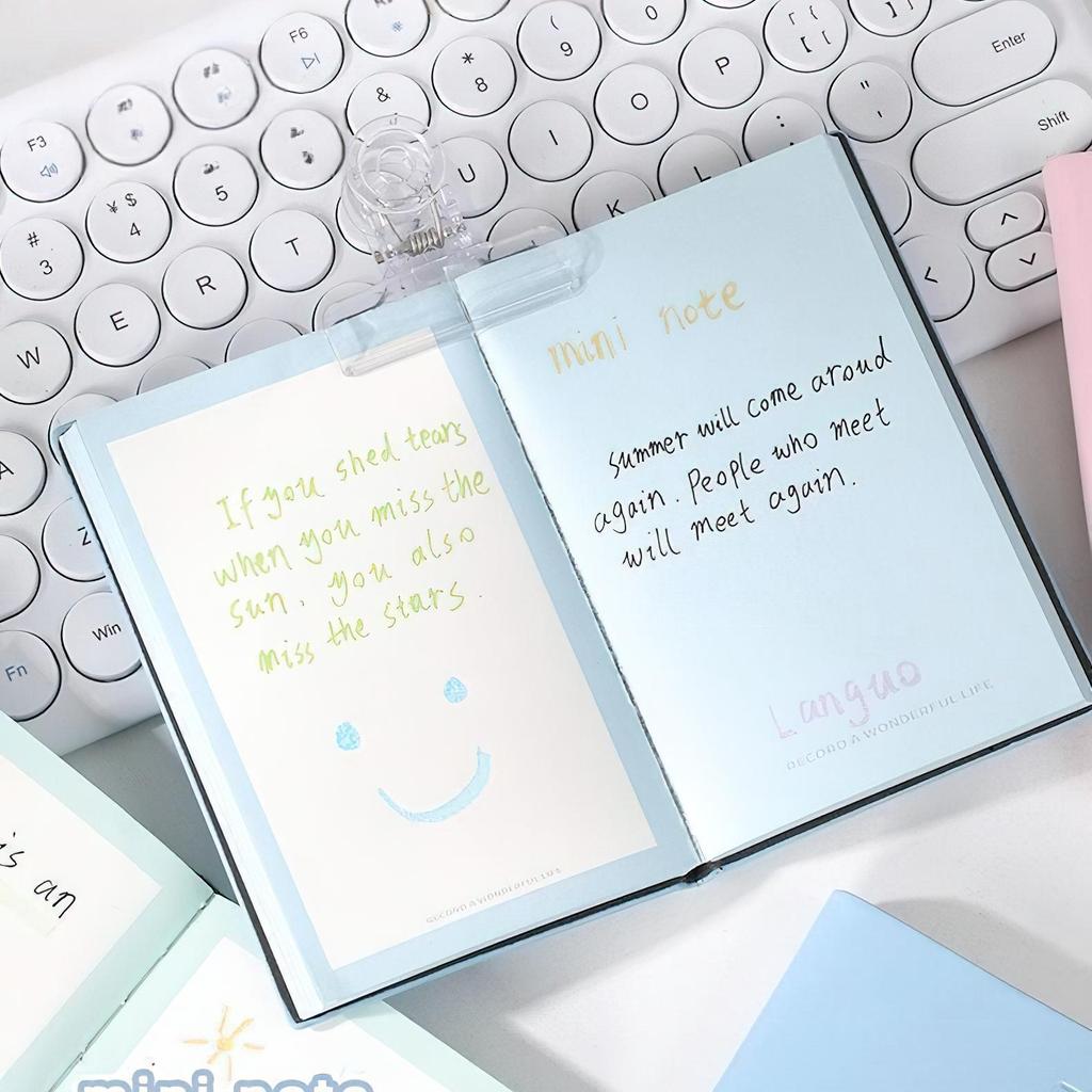 Кремовый цвет Мини-заметка Портативный Memo 96 Листов Чистые Внутренние Страницы Записи Блокнот Для Офиса Школы Штамп