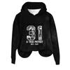 Women's Hooded Long Sleeve Printed Flannel Top Hooded Sweatshirt