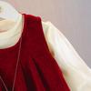 Autumn/Winter 2025 Girls' Fleece-Lined Dress Set: Trendy Party Outfit for One-Year-Olds