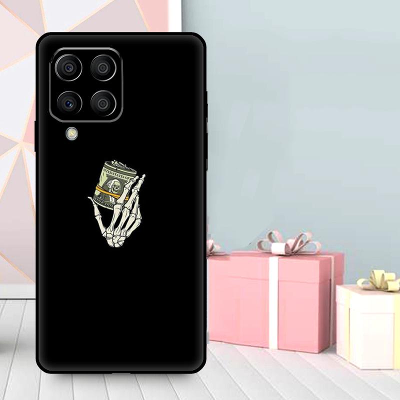 Black Aesthetics Skull Skeleton Case For Samsung Galaxy M16 M31 M21 M13 M33 M53 M15 M35 M55 M36 M56 M12 M32 M52 M14 M34 M54