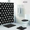 Multi-Element Pattern Bathroom Shower Curtain Floor Mat Toilet Cover Foot Mat Four-Piece Pattern Size