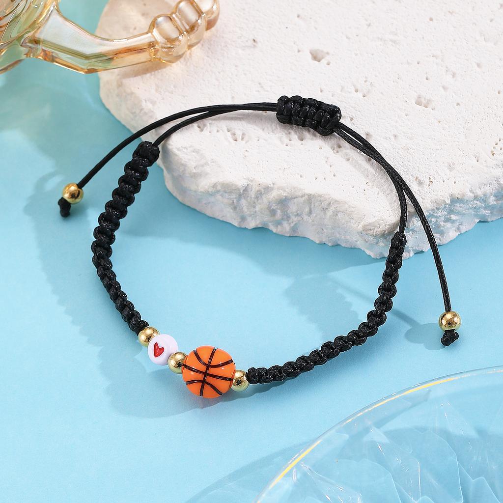 Спортивная мода Баскетбол Футбол Бейсбол Браслет для мужчин женщин Ручной работы Браслет-браслет Сердечки Бусины Подарок для парня Браслеты Ювелирные изделия