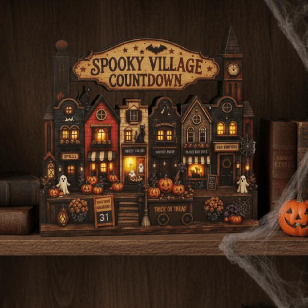 Vintage Finish Wooden Haunted House Multi-layer Rustic Autumn Ornament Interior Designer