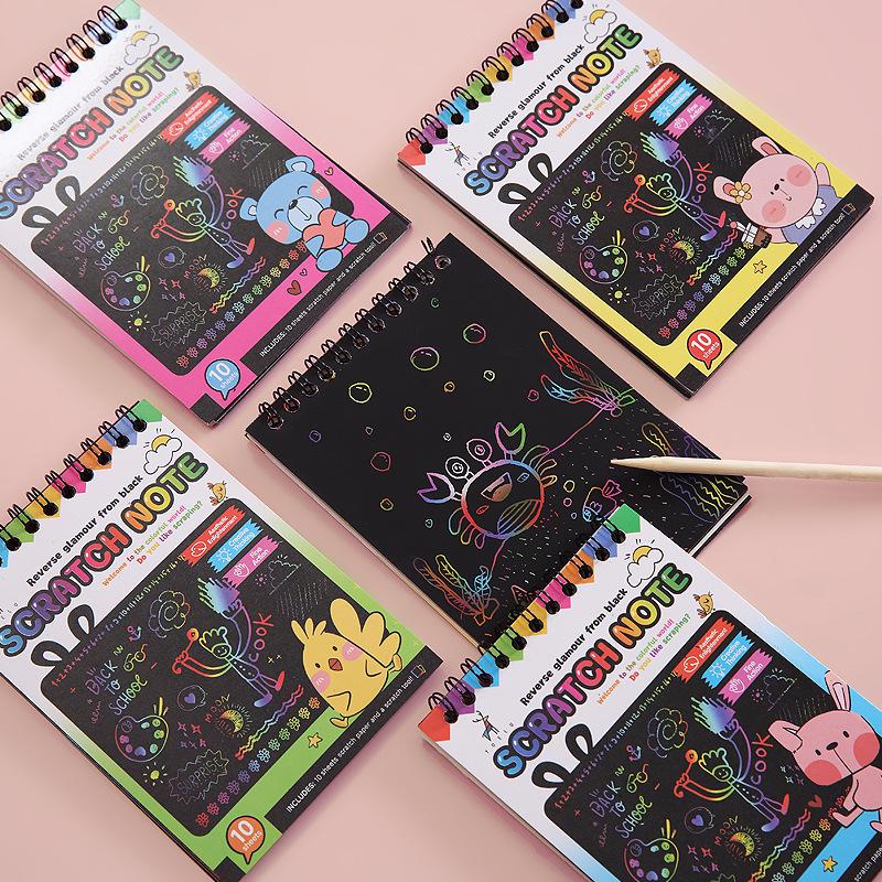 Kids' Colorful DIY Scratch Art Book for Creative Fun
