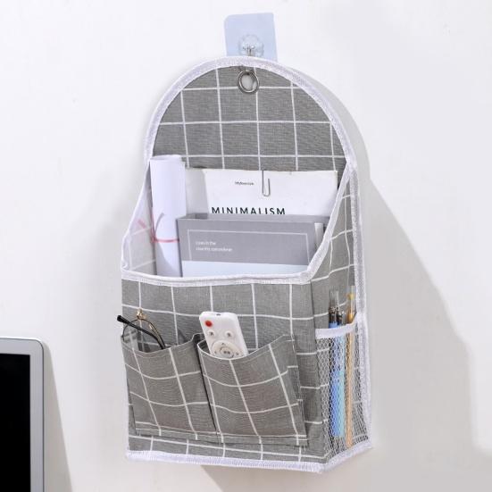 Hanging Bag Wall Mounted Large Capacity Cotton Flax Hook Design Hanging Organizer for Bathroom