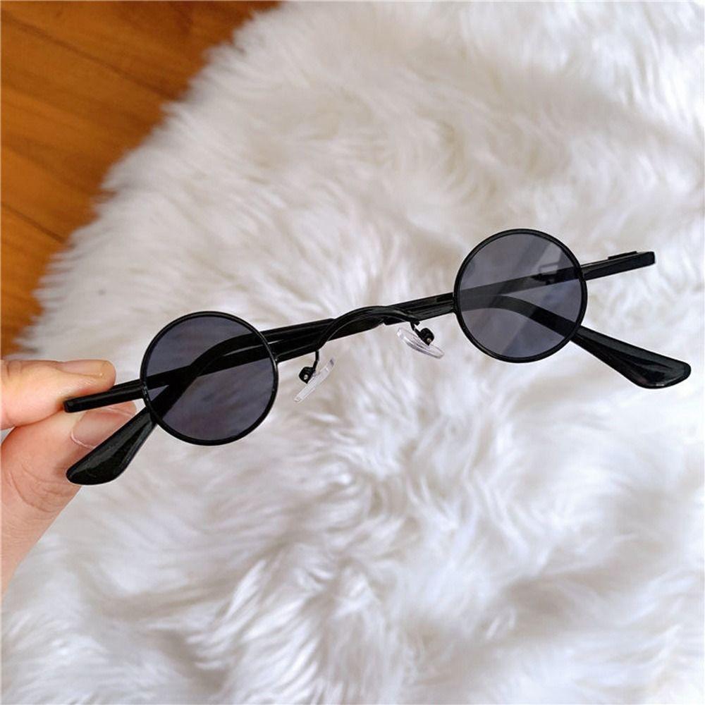 Small Round Sunglasses Metal Frame Hip Hop Punk Sun Glasses Mini Candy Color Lens Sunglasses Ins Fashion Shades For Women Men