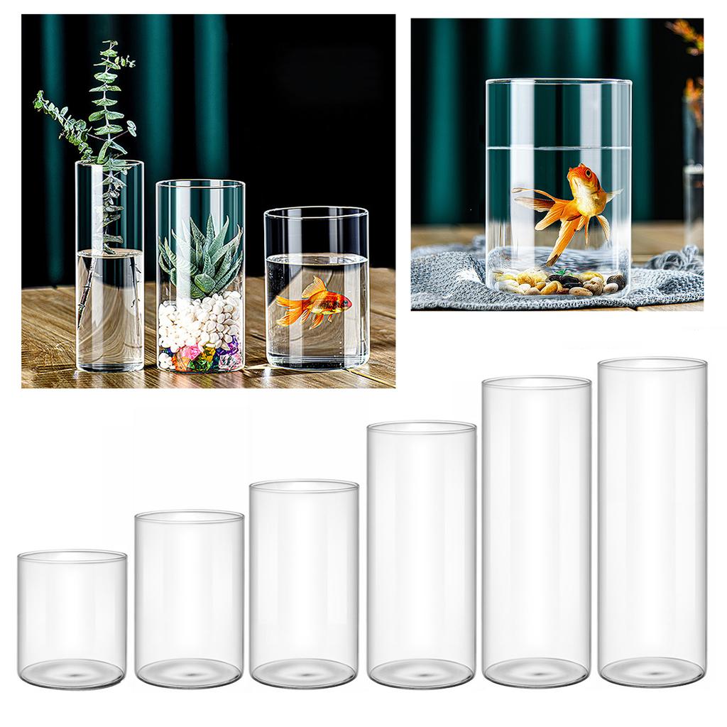 Modern Clear Glass Flower Vase Glass Cylinder Vase Floral Container Flower Vase Elegant Table Centerpiece Decoration
