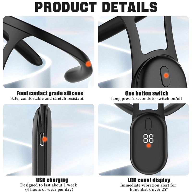 Умный корректор осанки Напоминание о спине Коррекция горба на шее в реальном времени Научный мониторинг осанки для взрослых и детей