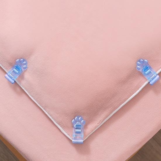 4Pcs Cute Cat Paw Quilt Holder Clip Needleless Seamless Fastener for Duvet Firmly Prevent Slip Universal Bed Sheet Clips Non-slip Blanket Corner