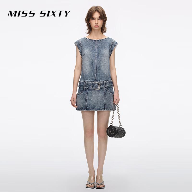 Miss Sixty Летнее винтажное джинсовое короткое платье