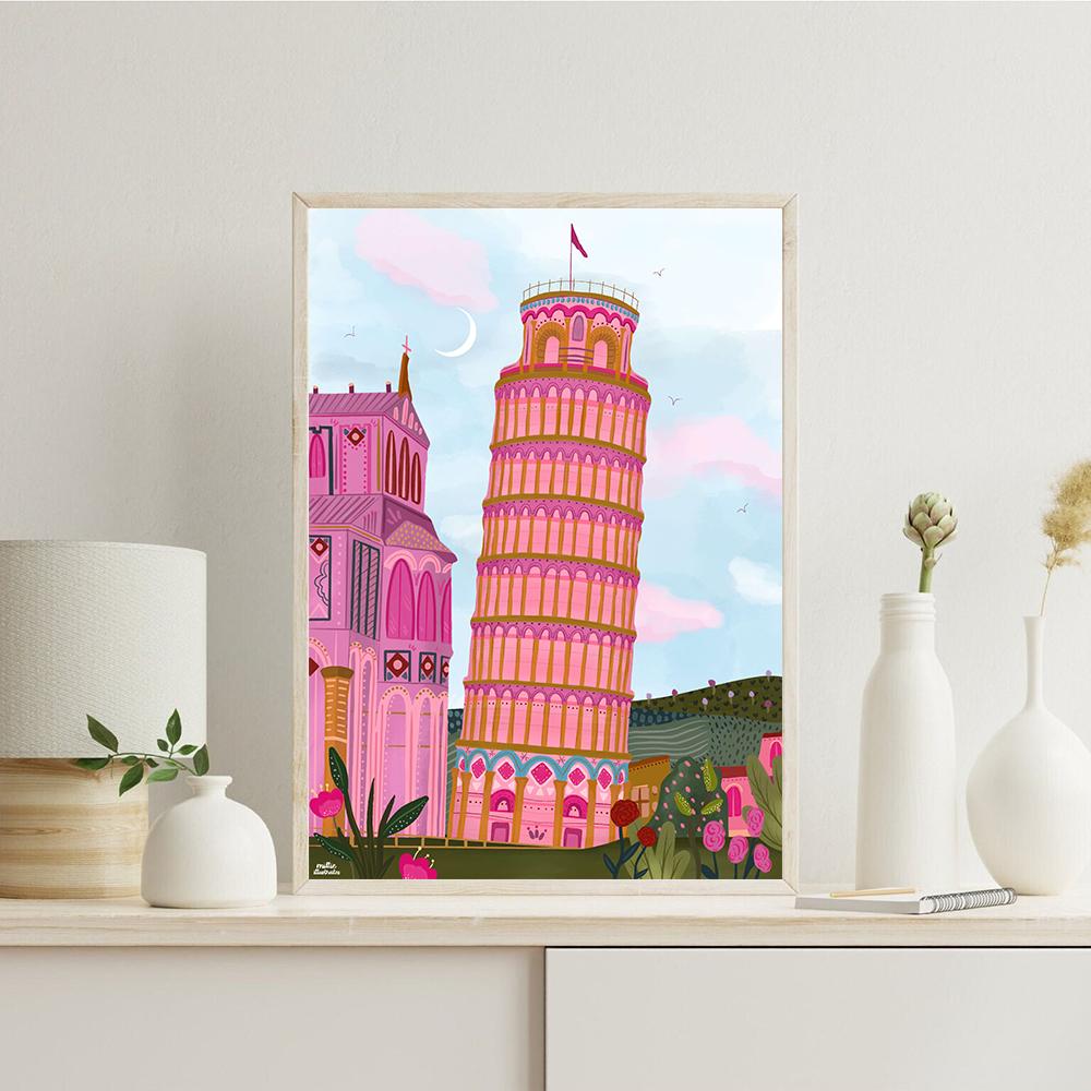 Rome Marrakech Landscape Poster Canvas Painting Prints Miami Beach Travel Posters Wall Art Pictures Home Decor For Living Room
