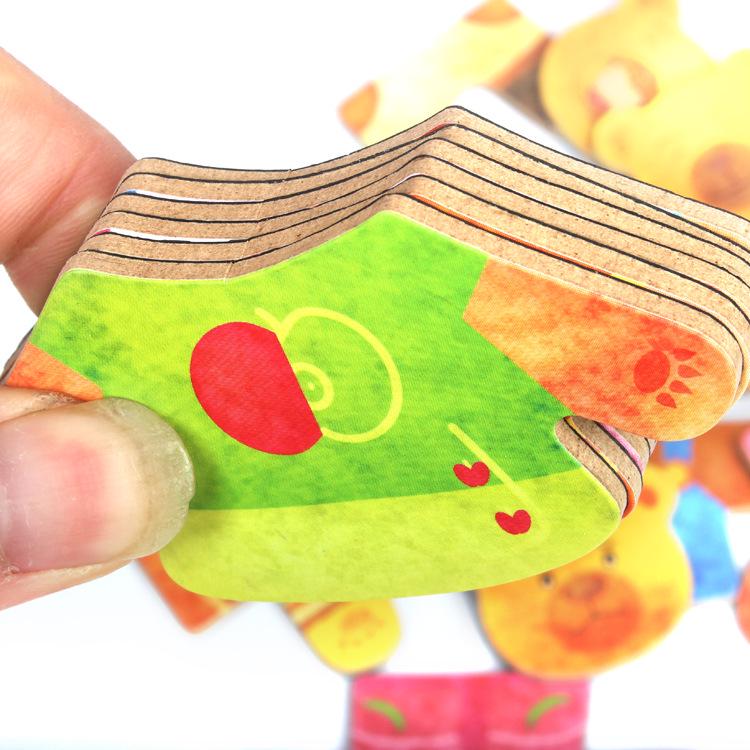 Деревянная игра-пазл «Одень медведя» для раннего обучения и когнитивного развития детей