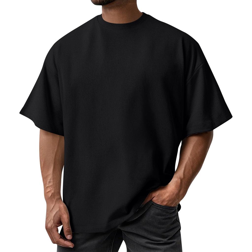 Мужская летняя однотонная футболка с круглым вырезом из хлопка с ледяным эффектом, спортивная повседневная свободная футболка с коротким рукавом и защитой от солнца