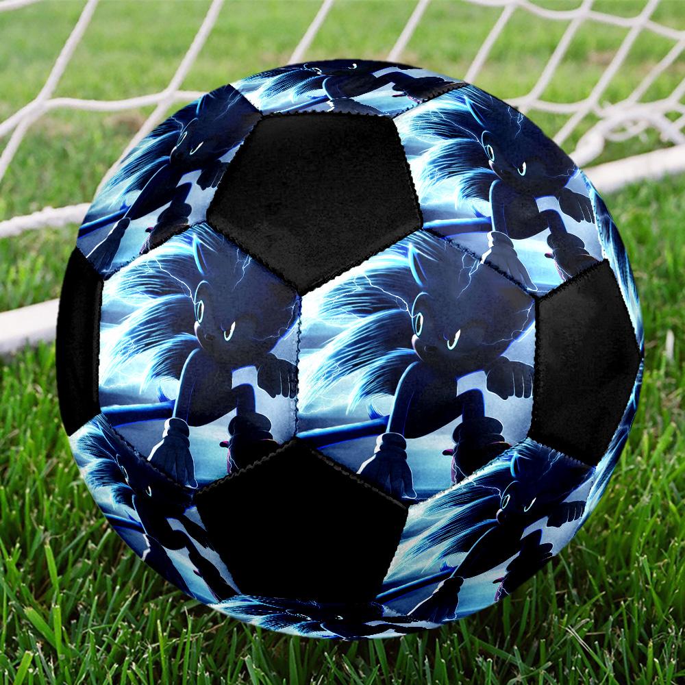 Sonic Lightning Soccer Ball Colorful All Ages Machine Stitched PVC Competition Ready Durable High-Bounce.SIZE5