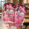 Phone Case: 2D Flat Samsung Galaxy A34 A35 M05 M06 S20 S22 S21 FE Plus 5G Protective Case, Gift Box with Two White Cats, Christmas and Halloween Gift