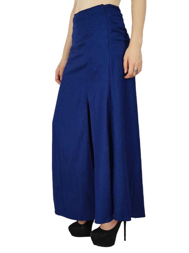 Bimba Women Rayon Maxi Skirt with Long 2 Slits