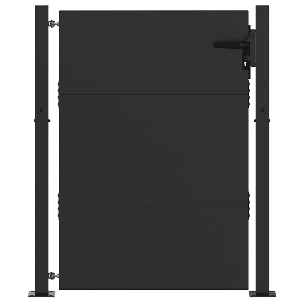 Garden Gate Black 110 x 155 cm Powder Coated Steel