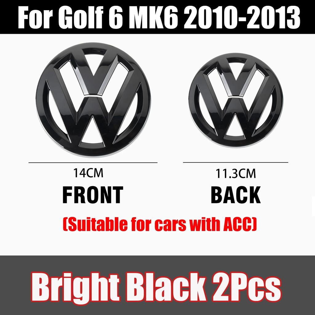 Valve Stems Caps 1/2Pcs Car Front Bonnet Grill Badge Rear Trunk Emblem Logo Cover Not Affect ACC For Volkswagen VW Golf 6 MK6 20 zg0