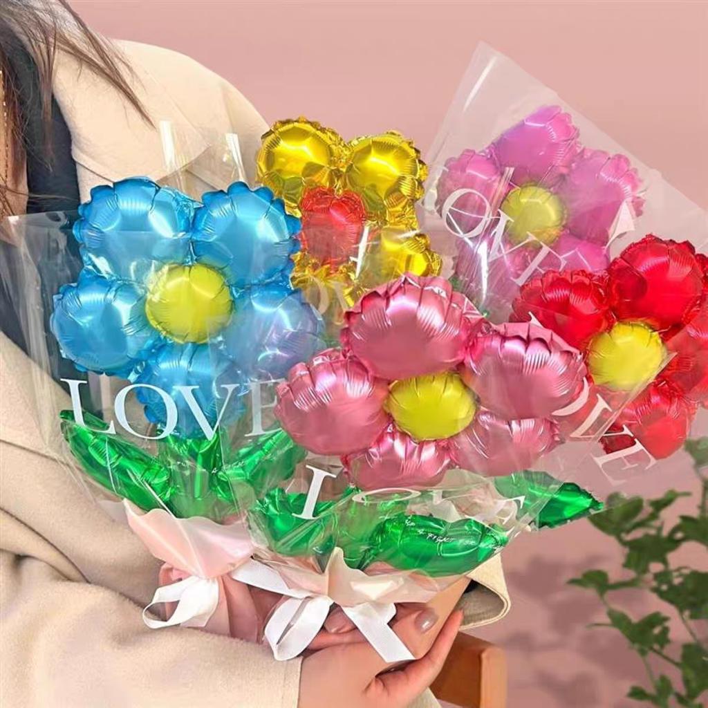 Mother’s Day DIY Flower Bouquet Kit with Balloons – Gift Set for Kids to Make & Give to Mom or Teacher (Ideal for School