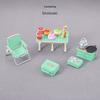 Mini Camping Picnic Set Multicolors Folding Chair  Doll House Accessories