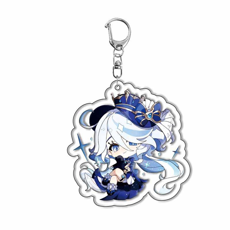 Clorinde Neuvillette Lyney Wriothesley Arlecchino Navia Cosplay Anime Costume Keychain Key Accessories Pendant