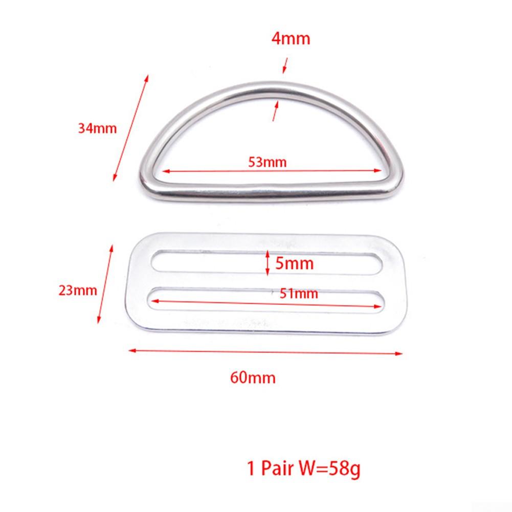 Кольцо-держатель ремня D-образное, легкое, серебристое, нержавеющая сталь