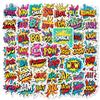 Новые 50 штук Взрыв Облако BOP Текст Граффити Наклейка Скутер Блокнот DIY Мультяшная Цветная Наклейка