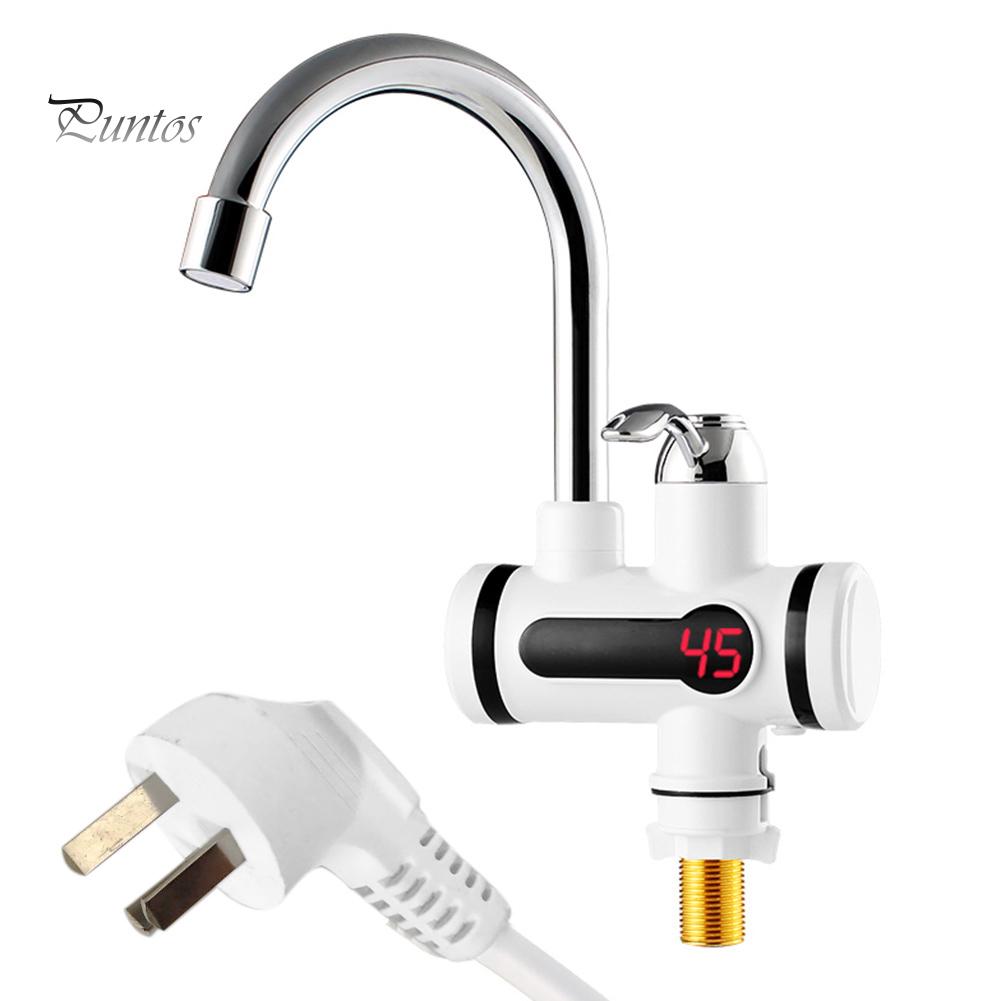 220V 3000W Кухонный цифровой безрезервуарный кран с мгновенным нагревателем Горячая/холодная вода