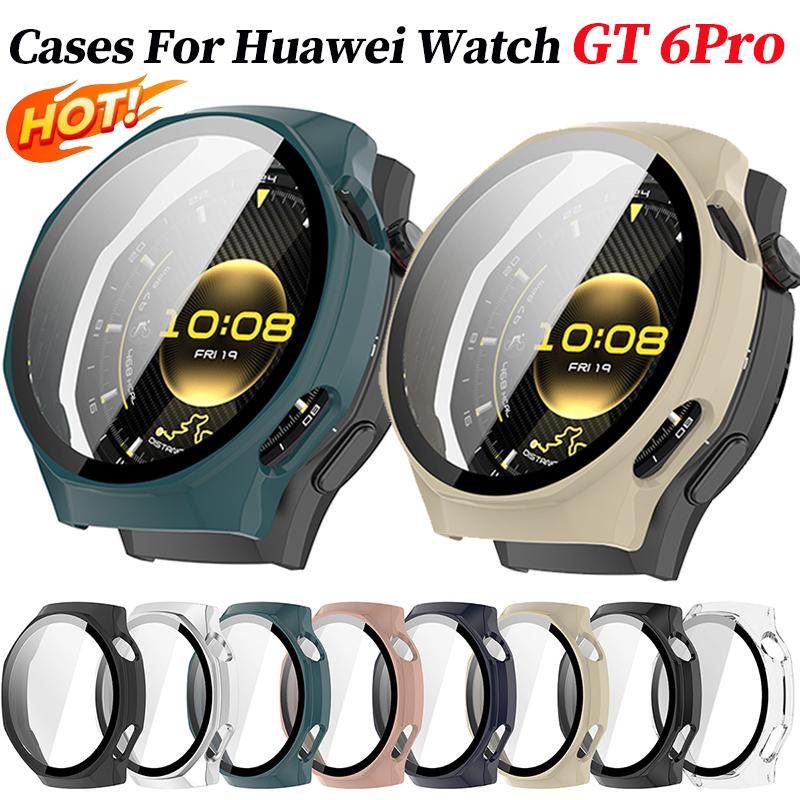 Полный защитный чехол для Huawei Watch GT 6 Pro 46 мм Чехол-защита экрана GT6 Pro 46 мм Чехол-оболочка PC 2-в-1 + Закаленное стекло
