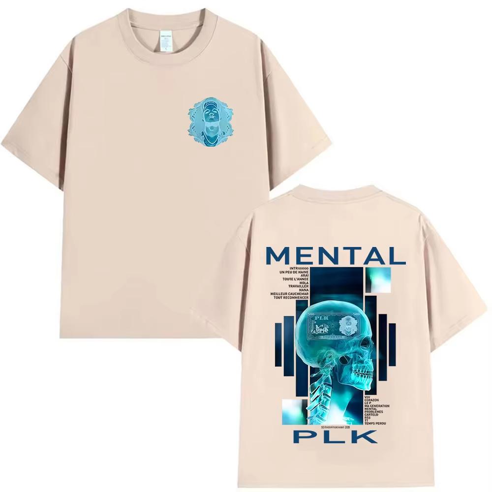 Rapper MENTAL PLK Album 2025 Merch T Shirt Men's Gothic Fashion Short Sleeve T-shirts Women Retro Style Oversized Cotton Tshirts