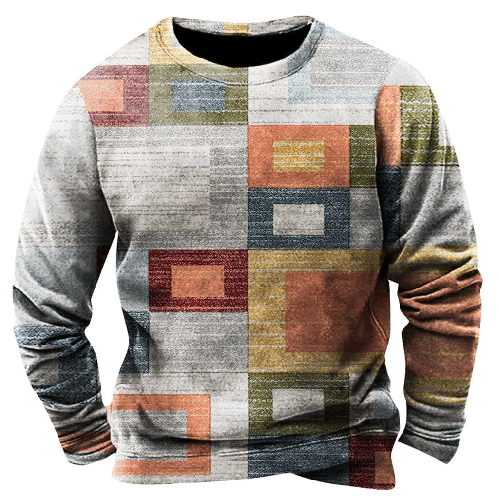 Men'S Printed Sweatshirt Outdoor Ethnic Printed Loose Long Sleeved