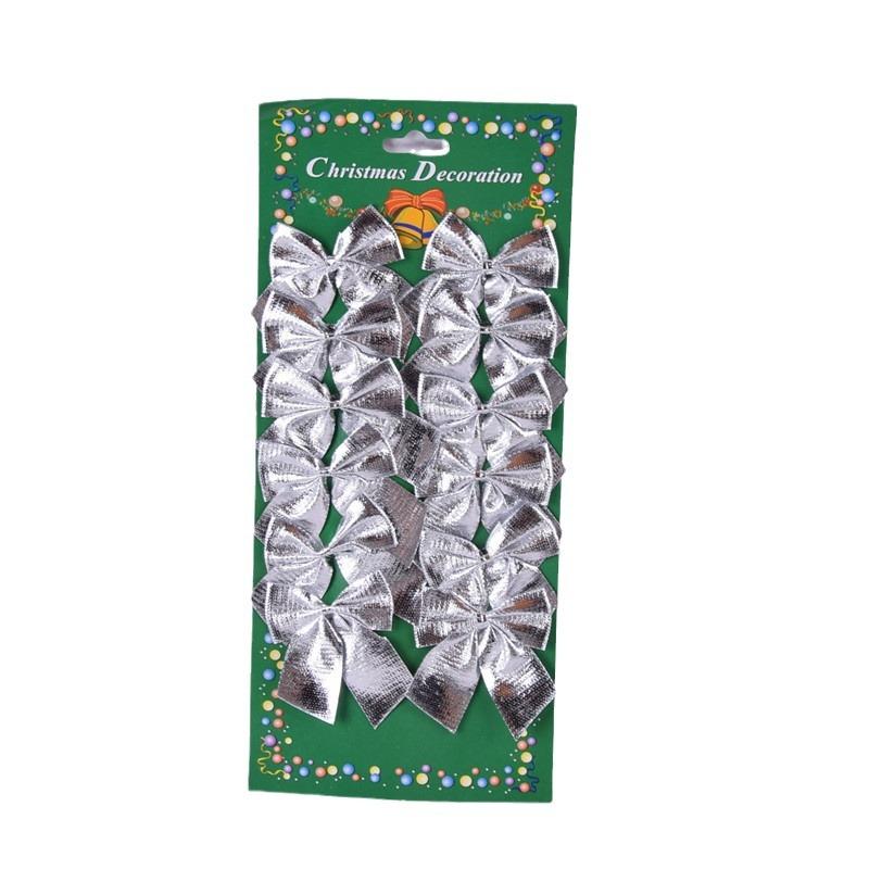 A Set of 12pcs Sweet Bows Bowknot Christmas Tree Hanging Decorations Tree Ornaments