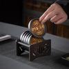Электрическая деревянная подставка для чашки для чая, круглая, японская, ретро, дзен, для чайной церемонии, держатель для чашки кунг-фу, настольная изоляционная подставка, подставка для чая
