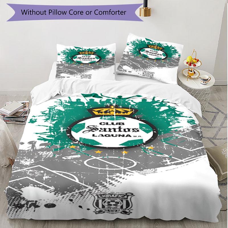 3pcs Duvet Cover Set (1*Duvet Cover + 2*Pillowcase, Without Core), Club Santos Laguna Print Soft All‑Season Bedding Set, Home Bedroom Decor Gift