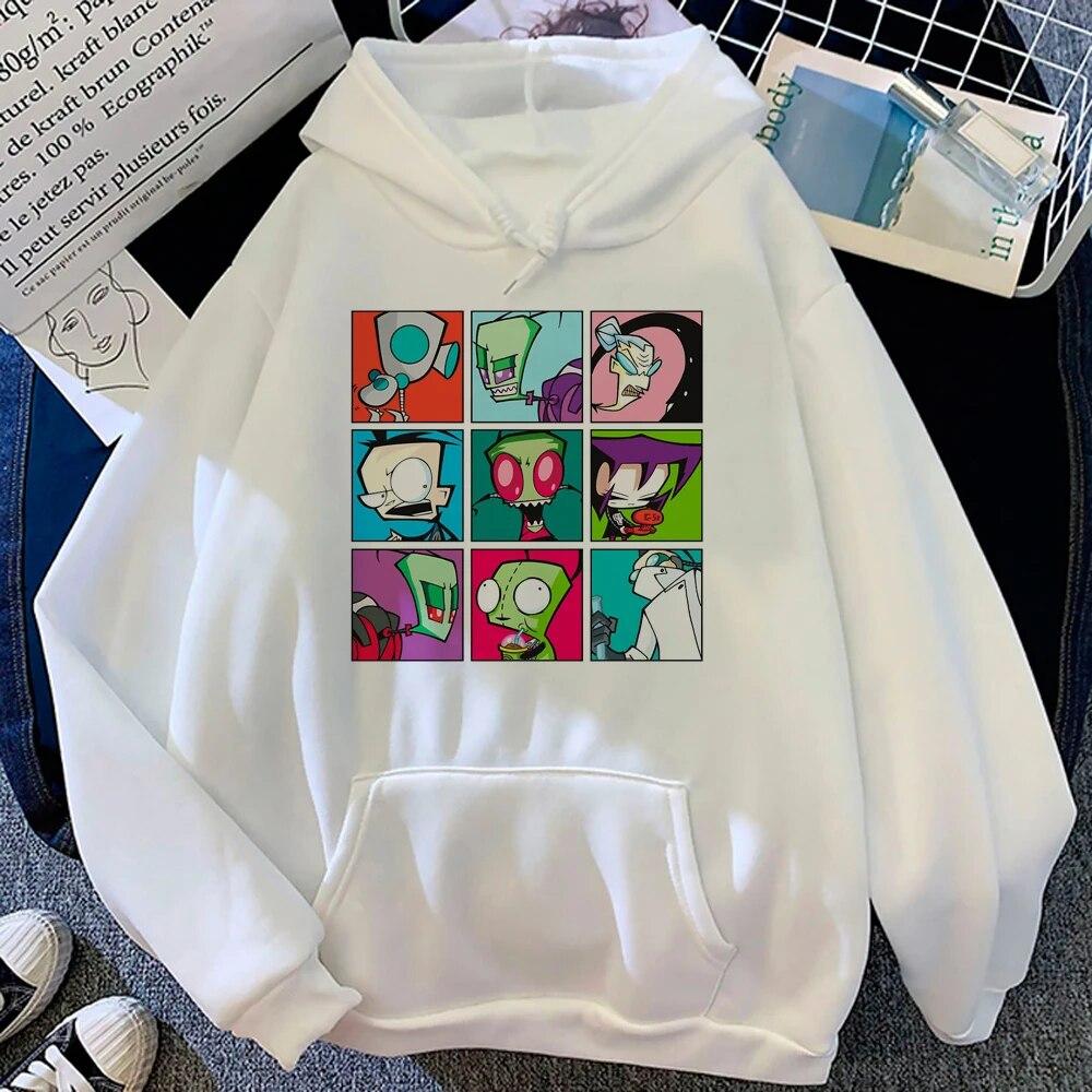 Invader Zim Hoodies Women Sweat Y2k Winter Gothic Anime Sweatshirts Clothing Women Long Sleeve Top Pulls Unisex
