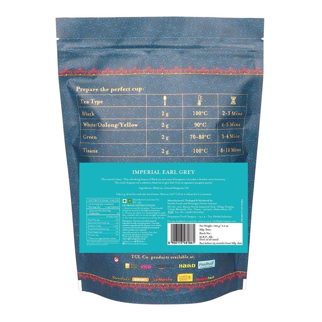 Черный чай Эрл Грей Империал (100 г), Imperial Earl Grey Black Tea,  TGL Co.