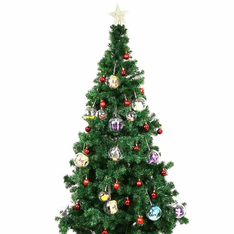 10pcs Transparent Plastic Christmas Balls, Christmas Tree Hanging Decorations, Wedding, Party, and Vacation Home Decorations