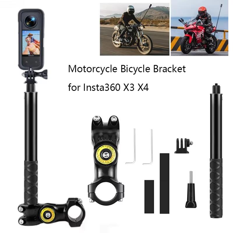 Для Insta161 X1 X1 Мотоцикл Велосипед Крепление с Невидимой Селфи-Палочкой для GoPro Hero11 11 11 DJI Action Камеры Аксессуары