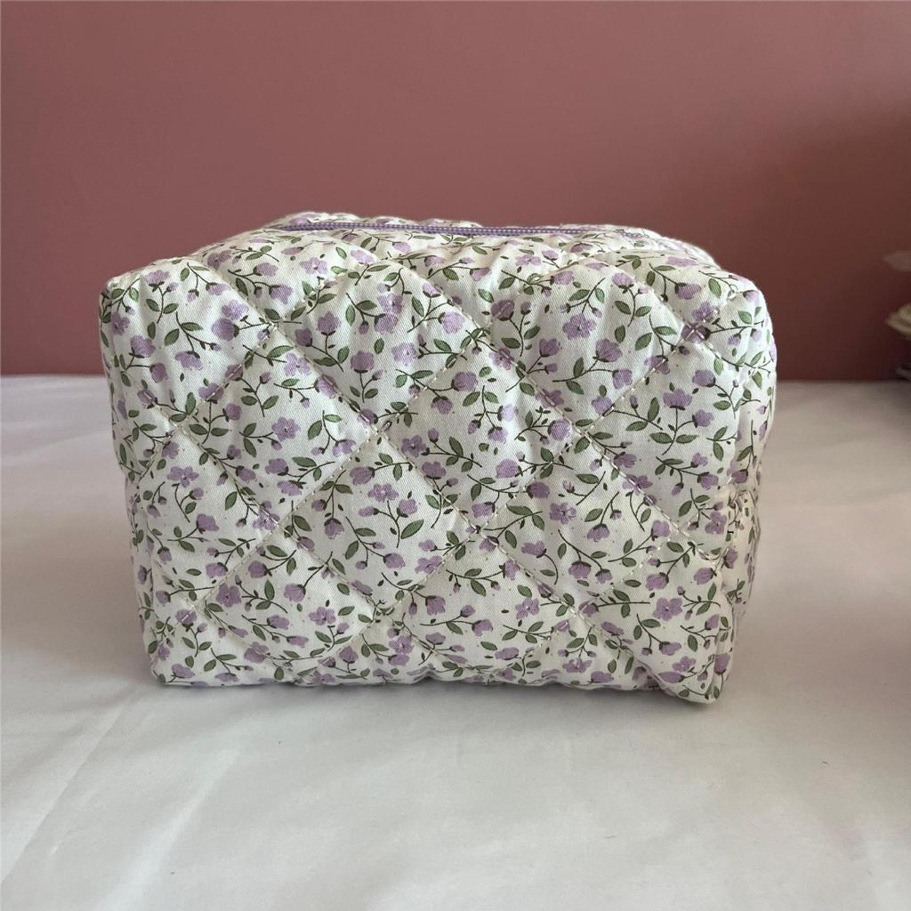 2024 Цветочная хлопковая косметичка - Большая вместимость, портативная, для хранения в руке